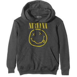 Nirvana - Yellow Happy Face Char Hoodie i gruppen ÖVRIGT / Övrigt / aub hos Bengans Skivbutik AB (5553889r)