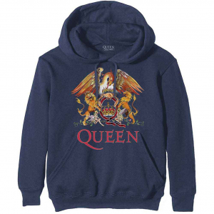 Queen - Classic Crest Navy Hoodie  i gruppen ÖVRIGT / Övrigt / aub hos Bengans Skivbutik AB (5553963r)
