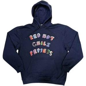 Red Hot Chili Peppers - Colourful Letters Navy Hoodie  i gruppen MERCHANDISE / Hoodies / Pop-Rock hos Bengans Skivbutik AB (5554669r)