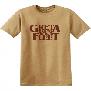 Greta Van Fleet - Logo Uni Old Gold T-Shirt i gruppen ÖVRIGT / Övrigt / aub hos Bengans Skivbutik AB (5556697)
