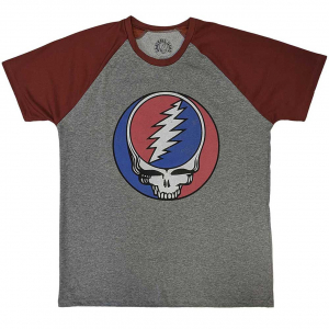 Grateful Dead - Syf Classic Grey/Red Raglan T-Shirt i gruppen ÖVRIGT / Övrigt / aub hos Bengans Skivbutik AB (5556710r)