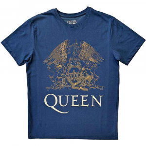 Queen - Crest Uni Denim T-Shirt  (XL) i gruppen ÖVRIGT / Övrigt / aub hos Bengans Skivbutik AB (5556766)