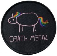 Death Metal - Patch Death Metal Unicorn Black Rou i gruppen MERCHANDISE / Tygmärke / Hårdrock hos Bengans Skivbutik AB (5558766)
