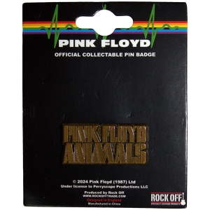 Pink Floyd - Animals Gold Text Logo Pin Badge i gruppen MERCHANDISE / Pin-Button Badge / Pop-Rock hos Bengans Skivbutik AB (5562894)