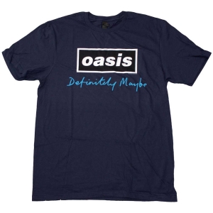 Oasis - Definitely Maybe Text Logo Navy T-Shirt  (M) i gruppen MERCHANDISE / T-shirt / Pop-Rock hos Bengans Skivbutik AB (5564172)