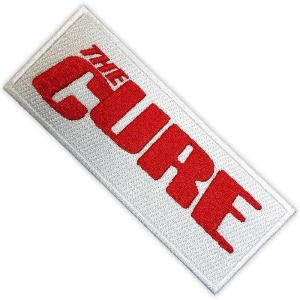 The Cure - Red Logo Woven Patch i gruppen MERCHANDISE / Tygmärke / Pop-Rock hos Bengans Skivbutik AB (5565605)