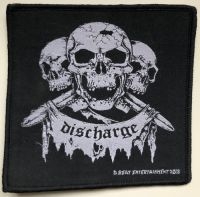 Discharge - Patch 3 Skulls (10,5 X 10,5 Cm) i gruppen MERCHANDISE / Tygmärke / Pop-Rock hos Bengans Skivbutik AB (5577332)