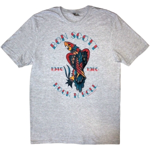 Bon Scott - Rock N Roll Uni Grey T-Shirt i gruppen MERCHANDISE / T-shirt / Hårdrock hos Bengans Skivbutik AB (5581235r)
