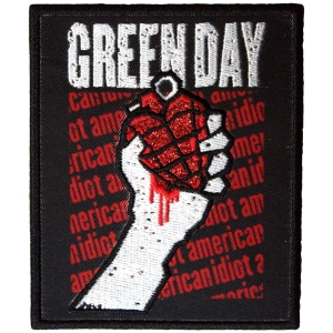 Green Day - American Idiot Text Repeat Woven Patch i gruppen MERCHANDISE / Tygmärke / Punk hos Bengans Skivbutik AB (5581829)