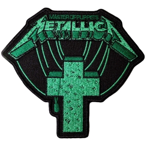 Metallica - Master Of Puppets Green Cross Woven Patch i gruppen MERCHANDISE / Tygmärke / Hårdrock hos Bengans Skivbutik AB (5581854)