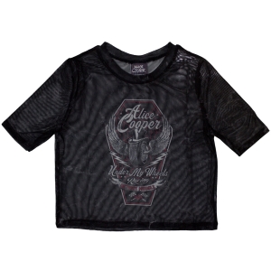 Alice Cooper - Under My Wheels Lady Bl Mesh Crop Top i gruppen MERCHANDISE / T-shirt / Hårdrock hos Bengans Skivbutik AB (5583006r)