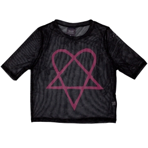 Him - Pink Heartagram Lady Bl Mesh Crop Top i gruppen MERCHANDISE / T-shirt / Hårdrock hos Bengans Skivbutik AB (5583029r)