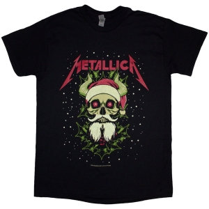 Metallica - Metallica Santa Horns Uni Bl T-Shirt i gruppen MERCHANDISE / T-shirt / Hårdrock hos Bengans Skivbutik AB (5583038r)