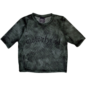 Motorhead - Logo Lady Green Mesh Crop Top i gruppen MERCHANDISE / T-shirt / Hårdrock hos Bengans Skivbutik AB (5583039r)
