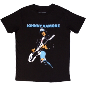 Johnny Ramone - Ripped Denim Uni Bl T-Shirt i gruppen MERCHANDISE / T-shirt / Punk hos Bengans Skivbutik AB (5583346r)