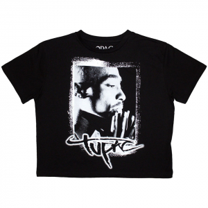 Tupac - Tupac Spray Photo Lady Bl Crop Top i gruppen ÖVRIGT / Övrigt / aub hos Bengans Skivbutik AB (5583525r)