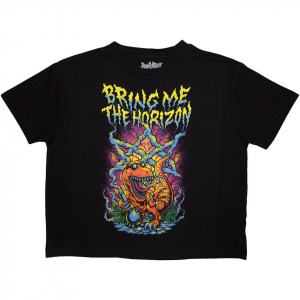 Bring Me The Horizon - Smoking Dinosaur Lady Bl Crop Top i gruppen ÖVRIGT / Övrigt / aub hos Bengans Skivbutik AB (5583534r)