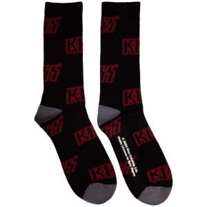 Kiss - Logo Pattern Uni Bl Socks i gruppen MERCHANDISE / Strumpor / Hårdrock hos Bengans Skivbutik AB (5583677)