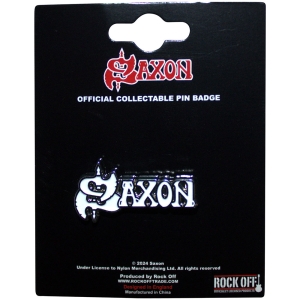 Saxon - White Logo Pin Badge i gruppen MERCHANDISE / Merch / Hårdrock hos Bengans Skivbutik AB (5583958)