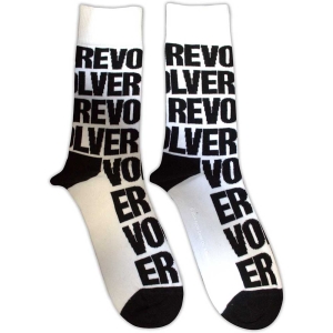 Beatles - Beatles Revolver Text Repeat Uni Wht Socks (Size 40-44) i gruppen MERCHANDISE /  /  hos Bengans Skivbutik AB (5586275)