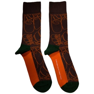 Beatles - Beatles Rubber Soul Text Outlines Repeat Uni Brown Socks (Size 40-44) i gruppen MERCHANDISE /  /  hos Bengans Skivbutik AB (5586277)