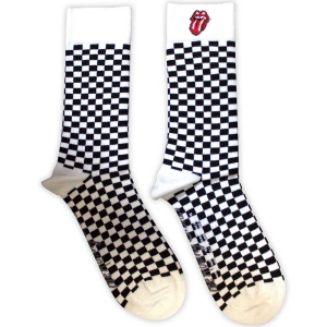 Rolling Stones - Check Uni Wht Socks (Size 40-44) i gruppen MERCHANDISE /  /  hos Bengans Skivbutik AB (5586299)