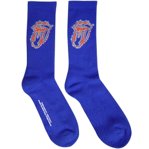 Rolling Stones - Doodle Tongue Uni Blue Socks (Size 40-44) i gruppen MERCHANDISE /  /  hos Bengans Skivbutik AB (5586300)
