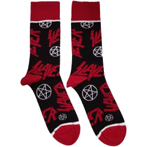 Slayer - Logos And Pentegrams Uni Bl Socks (Size 40-44) i gruppen MERCHANDISE /  /  hos Bengans Skivbutik AB (5586311)