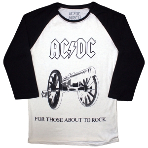 Ac/Dc - For Those About To Rock Uni Bl/Wht Longsleeve i gruppen MERCHANDISE / T-shirt / Hårdrock hos Bengans Skivbutik AB (5586327r)