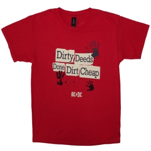 Ac/Dc - Dirty Deeds Done Dirt Cheap Boys Red T-Shirt i gruppen MERCHANDISE / Merch / Hårdrock hos Bengans Skivbutik AB (5586330r)