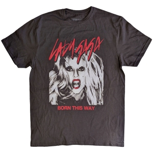 Lady Gaga - Born This Way Photo Uni Grey T-Shirt i gruppen MERCHANDISE / T-shirt / Pop-Rock hos Bengans Skivbutik AB (5586762r)