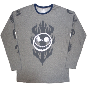 The Nightmare Before Christmas - Flaming Jack Uni Grey Longsleeve i gruppen MERCHANDISE / T-shirt / Film-Musikal hos Bengans Skivbutik AB (5586791r)