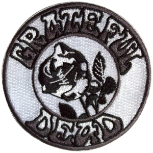 Grateful Dead - B&W Rose Woven Patch i gruppen MERCHANDISE / Tygmärke / Pop-Rock hos Bengans Skivbutik AB (5587236)