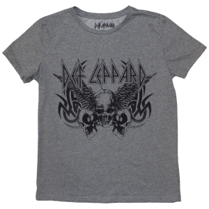 Def Leppard - Tribal Skull Lady Grey T-Shirt i gruppen MERCHANDISE / T-shirt / Hårdrock hos Bengans Skivbutik AB (5587260r)