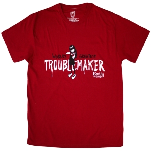Emily The Strange - Troublemaker Uni Red T-Shirt i gruppen MERCHANDISE / T-shirt / TV-serie hos Bengans Skivbutik AB (5587263r)