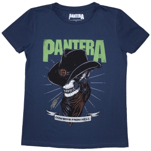 Pantera - Skeleton Cowboy Lady Denim T-Shirt i gruppen MERCHANDISE / T-shirt / Hårdrock hos Bengans Skivbutik AB (5587293r)