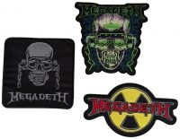 Megadeth - Patch 3 Set (Logo, Vic Rattle Head) i gruppen MERCHANDISE / Tygmärke / Hårdrock hos Bengans Skivbutik AB (5588098)