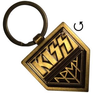 Kiss   - Gold Army Pennant Double-Sided Keychain i gruppen MERCHANDISE / Nyckelring / Hårdrock hos Bengans Skivbutik AB (5589258)