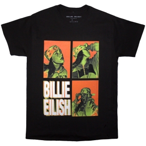 Billie Eilish - 3 Photo Logo Uni Bl T-Shirt i gruppen MERCHANDISE / T-shirt / Pop-Rock hos Bengans Skivbutik AB (5593175r)