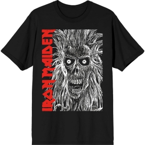 Iron Maiden - Eponymous Face Red Logo Uni Bl T-Shirt i gruppen MERCHANDISE / T-shirt / Hårdrock hos Bengans Skivbutik AB (5628730r)