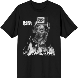 Iron Maiden - Est. 1975 Holy Smoke Flames Crop Uni Bl T-Shirt i gruppen MERCHANDISE / T-shirt / Hårdrock hos Bengans Skivbutik AB (5628731r)