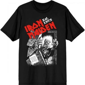 Iron Maiden - Est. 1975 No Prayer Grave Red Logo Uni Bl T-Shirt i gruppen MERCHANDISE / T-shirt / Hårdrock hos Bengans Skivbutik AB (5628733r)