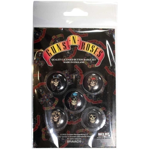 Guns N' Roses - Appetite Skulls - Button Badge Pack i gruppen MERCHANDISE / Pin-Button Badge / Hårdrock hos Bengans Skivbutik AB (5629196)