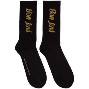 Bon Jovi - Yellow Logo Uni Bl Socks (Eu 40-45) i gruppen MERCHANDISE / Strumpor / Pop-Rock hos Bengans Skivbutik AB (5629358)