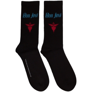 Bon Jovi - Dagger Heart Blue Logo Uni Bl Socks (Eu 40-45) i gruppen MERCHANDISE / Strumpor / Pop-Rock hos Bengans Skivbutik AB (5629360)