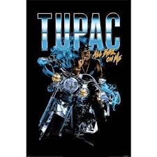 Tupac Shakur - All Eyez Motorcycle  91,5 X 61 Cm i gruppen MERCHANDISE / Merch / Hip Hop-Rap hos Bengans Skivbutik AB (5630260)