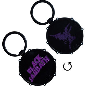 Black Sabbath - Wavy Logo & Daemon Drum Double-Sided Keychain i gruppen MERCHANDISE / Merch / Hårdrock hos Bengans Skivbutik AB (5630509)