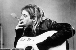 Kurt Cobain - Smoking Acoustic Guitar 91,5 X 61 Cm i gruppen ÖVRIGT / BW-Poster hos Bengans Skivbutik AB (5634282)
