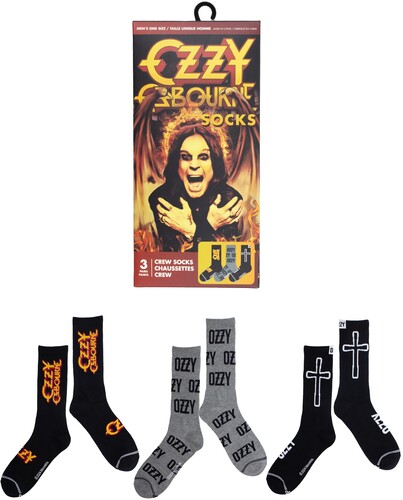 Ozzy Osbourne - Socks 3 Pack In Gift Box (One Size) i gruppen MERCHANDISE / Strumpor / Hårdrock hos Bengans Skivbutik AB (5634575)