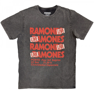 Ramones - Concert Stone Wash Uni Char T-Shirt i gruppen MERCHANDISE / T-shirt / Punk hos Bengans Skivbutik AB (5637630r)